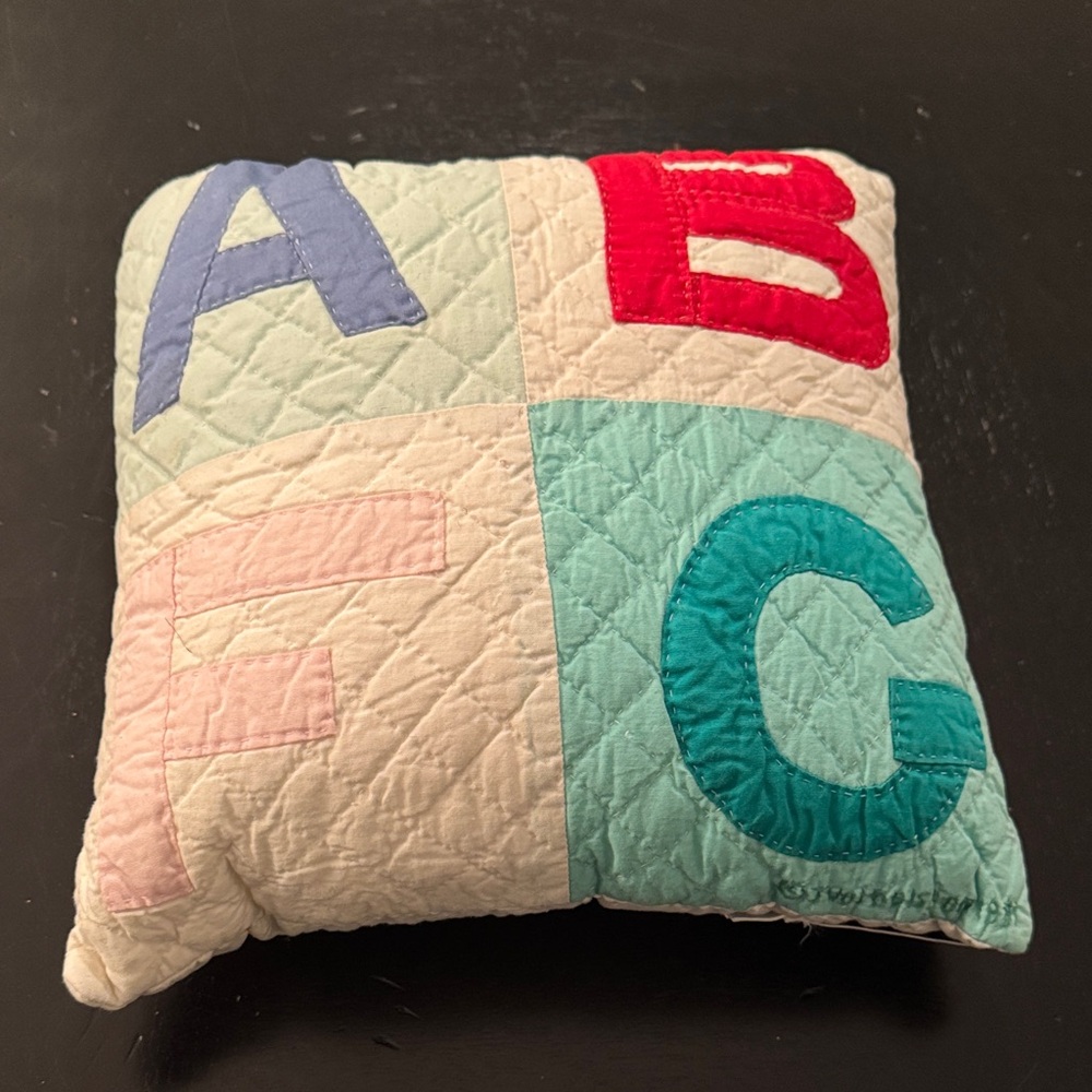 Alphabet Patchwork Pillow - Multicolor